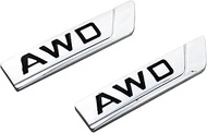 2Pc Metal Car Trunk AWD Emblem 3D Badge Sport Sticker Decal Logo Nameplate Fit for All AWD 4WD Cars 