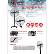 MAXVI 26 INCH INDUSTRIAL HEAVY DUTY STAND / WALL FAN KIPAS KILANG