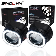 Car Headlight LED Angel Eyes Halo DRL 2.5'' Upgrade HID Bi-xenon Projector Lens Black For Headlamp Retrofit Customs