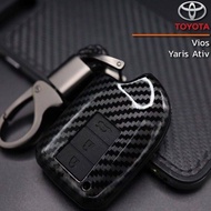 เคสกุญแจรถ TOYOTA TY-8 ปลอกกุญแจรถ YARIS / VIOS / YARIS ATIVE พวงกุญแจรถยนต์ เคสรีโมทรถยนต์ กดสตาร์ท3ปุ่ม พร้อมส่ง