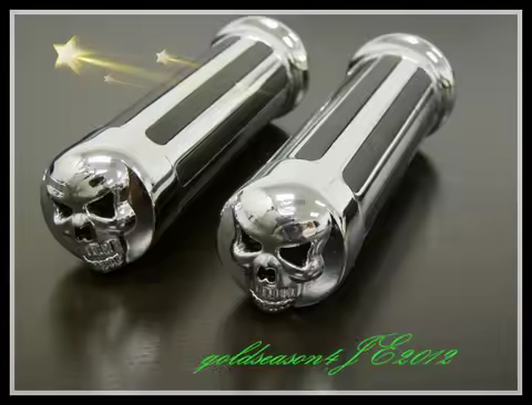 Chrome 1" SKULL HAND GRIPS For Honda Shadow 600 750 1100 VTX 1300 1800 GL 1200 1500 Cruiser