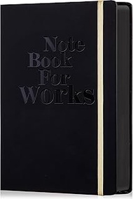 MINICAGIE Leather Journal for Men Women Work Hardcover Lined Journaling Notebooks A5 Black Notebook 