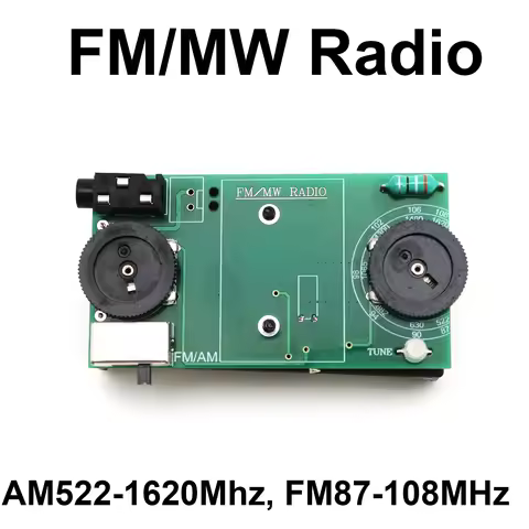 2CH Digital FM Medium Wave Headphone Radio Receiver MW AM FM Frequency Modulation Radio Board 522-16