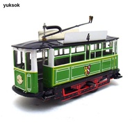 [yuksok] Wind-up Tram Collectible Tinplate Tram Model Decorative for Collectors, Desk,