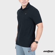 GALLOP : WAFFLE POLO SHIRTS เสื้อโปโลผ้า Waffle รุ่น GP9062 สี Black Smart - ดำ / ราคาปรกติ 1290.-