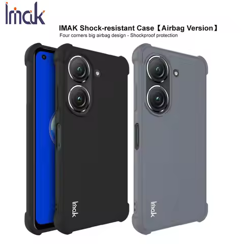 For Asus Zenfone 9 5G 10 Case IMAK Shockproof Transparent Quicksand Matte Soft Silicone TPU Back Cov