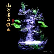 Fish Tank Flowing Sand Waterfall Rockery Set Aquarium Landscaping Dynamic Simulation Resin Rockery E