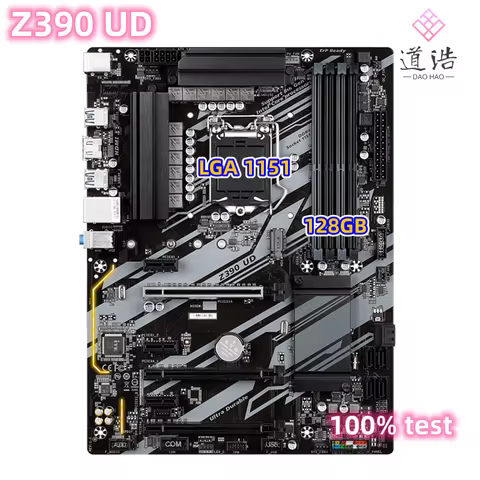 For Gigabyte Z390 UD LGA1151 ATX Z390 DDR4 Max 128GB PCIe3.0 M.2 HDMI DP Fit Intel 8/9 Gen Core CPU