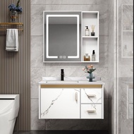 【SG Sellers】Vanity Cabinet Suspended Vanity Bathroom Cabinets Bathroom  Toilet Mirror Cabinet Basin Cabinet Aluminum Bathroom Cabinet Basin Set Modern Hand Washing Washbasin