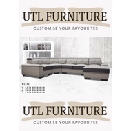 UTL FURNITURE SOFA N1153[6 SEATER CORNER][CAN CHOOSE CASA LEATHER OR WATER RESISTANCE FABRIC][DELIVERY IN WEST MALAYSIA]