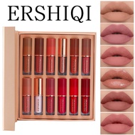 New ErshiQi 12-Piece Lip Gloss Set Long-Lasting Matte Waterproof Lip Glaze Lipstick Set Set Liptint 