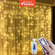 Curtain Light 300 LED 3x3M Curtain with 8 Modes USB Christmas Fairy Lights Flashing Waterfall Window
