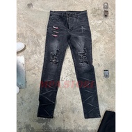 Stretch Patch Jeans Rubber Fabric Jeans Ripped Jeans