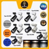 Lampu Track 7W 12W 18W 24W 30W 36W Modern LED Track Light Black / White Spotlight Track Rail 1 Meter