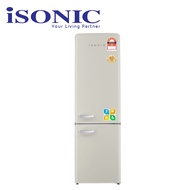iSONIC Double Door Vintage Fridge Refrigerator IDR-BCD261LH (Light Green/Pink/Creamy White/Red)