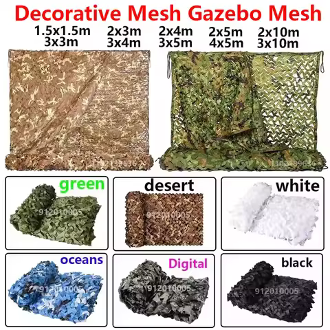 Shade Mesh Gazebo Hunting Mesh Garage Mesh Garden Decorative Mesh Green Jungle Desert White Ocean 4x