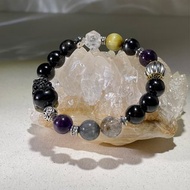 金好運系列─聖典 |金運石|閃靈鑽| 黑極光 | 水晶手鍊 A39-2