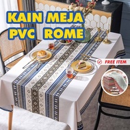 KakiDeco PVC Table Cloth Rome⭐Water Proof  Table Cover Alas Meja Makan Alas Meja Plastik