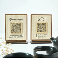 Bảng gỗ khắc mã QR Code thanh toán QR kết nối wifi đế bàn thiết kế theo yêu cầu ̂ ̣̂-