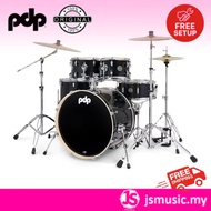 DW PDP Mainstage 5-pc Drum Kit with Hardware, Stool & Cymbals - Black Sparkle