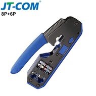 JT-COM RJ45 Crimper Tool Kit for Cat6a Cat6 Cat5 Ethernet Crimping Tool RJ45/RJ11 8P 6P Crimp Tool a