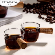 KITAKATA ESHU Espresso shot Glass with wooden handle espresso cup coffee small espresso pouring glas