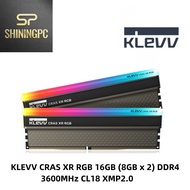 KLEVV CRAS XR RGB 16GB (8GB x 2) DDR4 Gaming OC Memory 3600MHz CL18 XMP2.0 Desktop Gaming Memory Ram (KD48GU880-36A180Z)