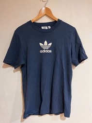 Adidas T-shirt 短袖上衣 T恤 LogoT 藍色 XS 男性