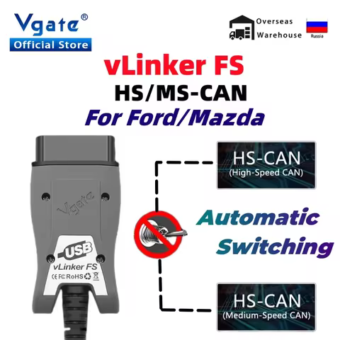 Vgate vLinker FS ELM327 For Ford FORScan HS MS CAN ELM 327 OBD 2 OBD2 Car Diagnostic Scanner Interfa