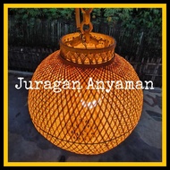 KAYU Aesthetic Hanging Lampshade Woven Bamboo Model L Minimalist Room Decoration Cafe Resto Resort Villa Hotel Restaurant Dining Living Room Living Room Gazebo Saung Traditional Wooden Bamboo House