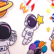Cartoon Astronaut Aviation Wall Sticker Felt Board Material 9mm Thickness Aviation Theme Planet Elem
