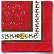 Longchamp Vintage Handkerchief Pocket Square Red 17 x 17 inches