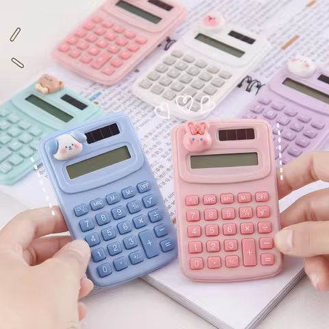 Portable Mini Cute Calculator Cartoon Digit Calculator Students Office School Supplies Stationery