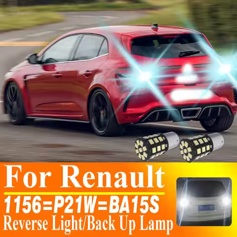 2pcs P21W LED Reverse Light Back Up Lamp 1156 BA15S Bulb For Renault Megane 2 3 Scenic Clio Grand Sc