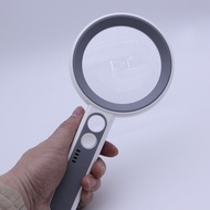 Handheld USB Charging LED Light 4 Times 20 Times HD Non-Spherical Elderly Reading Magnifying Glass P