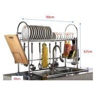 90CM-VOZIO 304 STAINLESS STEEL 1 LAYER SINK DISH RACK Sink Drainer Rak