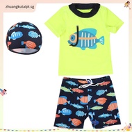 Kids Swimwear Cartoon Fish 3pcs/set Swimming Suit for Boy Swim Wear 2-10Years Toddler Swimsuit Short