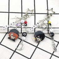 Anime BSD Dazai Osamu and Chuuay Keychain Bungou Stray Dogs Soukoku Inspiration Key Ring Cosplay Acc
