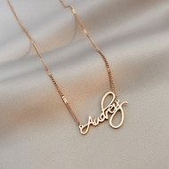 Aubrey Smart Meaning Necklace Female Simple Student Jewelry Titanium Steel Non-Fade Clavicle Chain G