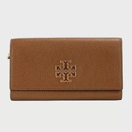 Tory burch 雙T-LOGO皮革信封長夾-焦糖