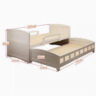 全城熱賣 - （實木傢俬）拖拉床子母床伸縮床兒童床上下床,（150*200cm主床+120cm寬拖床-白色）#H099033429