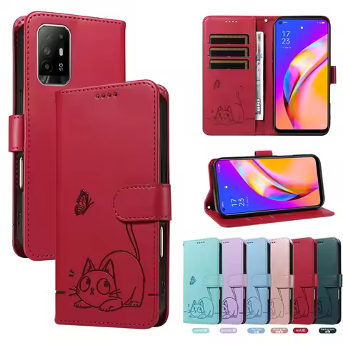 Magnetic Leather Case For OPPO A96 A94 A93 A79 A78 A74 A72 A60 A58 A57 A38 A17 A16 A15 A9 A5 2020 A7