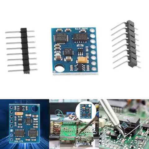 9 Axis IMU Sensor Module HMC5883L ITG3205 ADXL345 3V-5V IMU Sensor Module Board IIC Transmission Sen