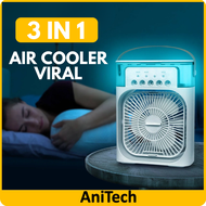 3 in 1 Air Cooler USB Connection Fan Mini Portable Fan Aircond Humidifier with 5 Sprays 7 Colors LED Colourful Night Light &amp; Handle Air Conditioner Purifier Mist Cooler 600ml Liquid Storage Ice Water Cooling 3 Wind Speeds / Kipas / 冷风机风扇