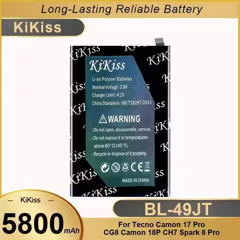 BL-49JT For Tecno Camon 17 Pro CG8 Camon 18P CH7 Spark 8 Pro High Performance Mobile Phone Battery 5