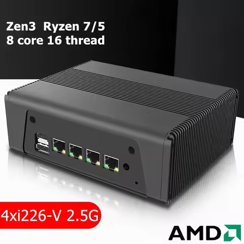 New AMD Mini PC Ryzen 7 5825U 5800U 4x Intel i226-V 2.5G NAS Server Firewall Appliance Soft Router 3