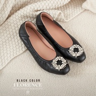 รองเท้าหนังแกะรุ่น Florence Black color (สีดำ)