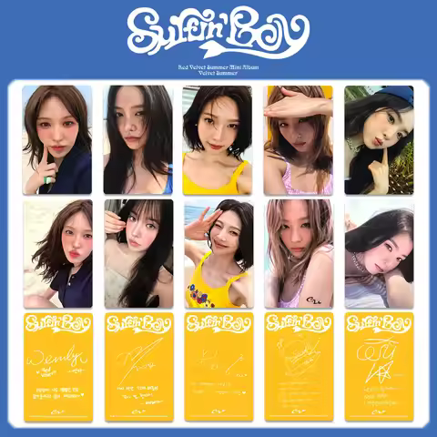 5Pcs/Set Idol Girl Group Red Velvet Album Velvet Summer HD Printed Photo Card Irene SeulGi Wendy Joy