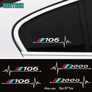 Car Windows Sticker For Peugeot 106 108 206 208 306 308 508 2008 3008 Accessories