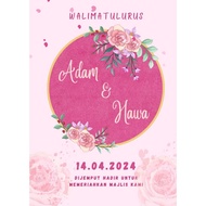 Kad Kahwin Digital | Wedding Digital E-Card | Kad Jemputan Kahwin | W Floral Rose